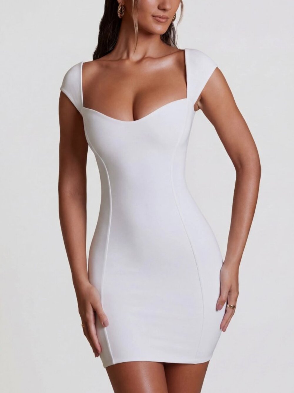 NWT Oh Polly White Sculpt Mini Dress | Elegant Bodycon Cocktail Dress